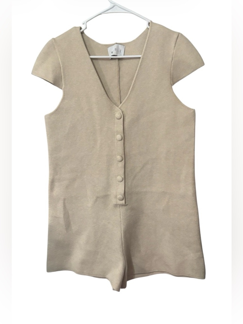 MABLE Button Front Knit Romper Sz M - Picture 2 of 4
